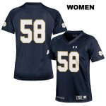 Notre Dame Fighting Irish Women's Darnell Ewell #58 Navy Under Armour No Name Authentic Stitched College NCAA Football Jersey ZQJ8399UU